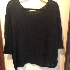 Black off the shoulder quarter sleeve top